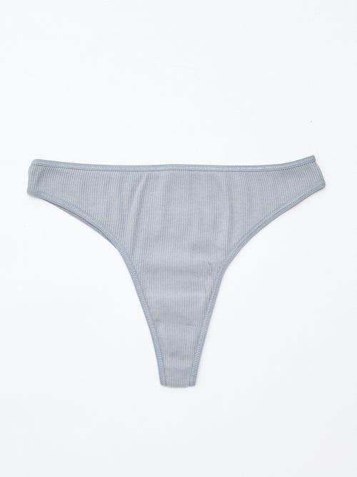 Set van 5 tanga's van ribtricot - Kiabi