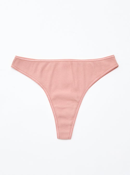 Set van 5 tanga's van ribtricot - Kiabi