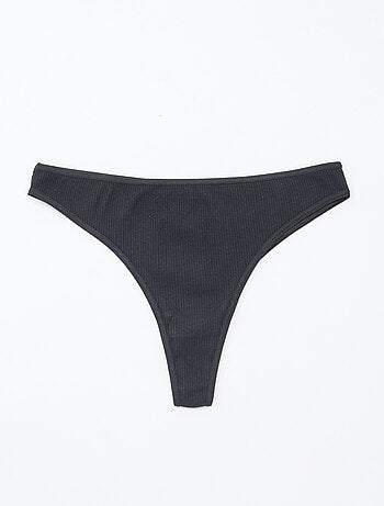 Set van 5 tanga's van ribtricot
