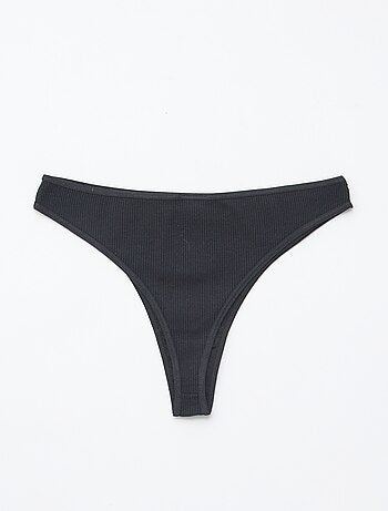 Set van 5 tanga's van ribtricot
