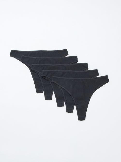 Set van 5 tanga's van ribtricot - Kiabi