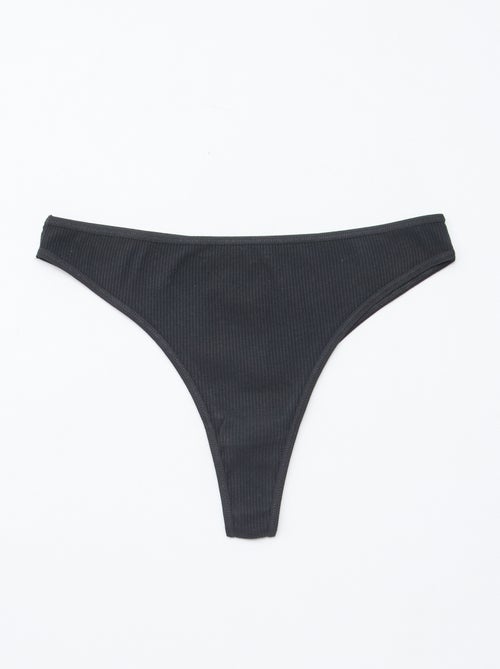 Set van 5 tanga's van ribtricot - Kiabi