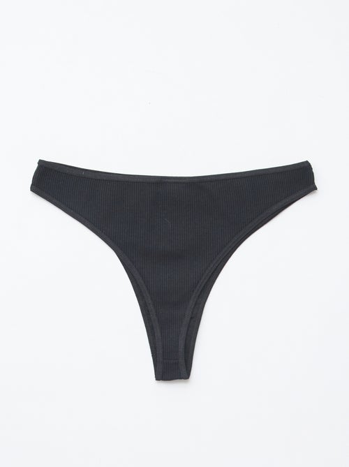 Set van 5 tanga's van ribtricot - Kiabi