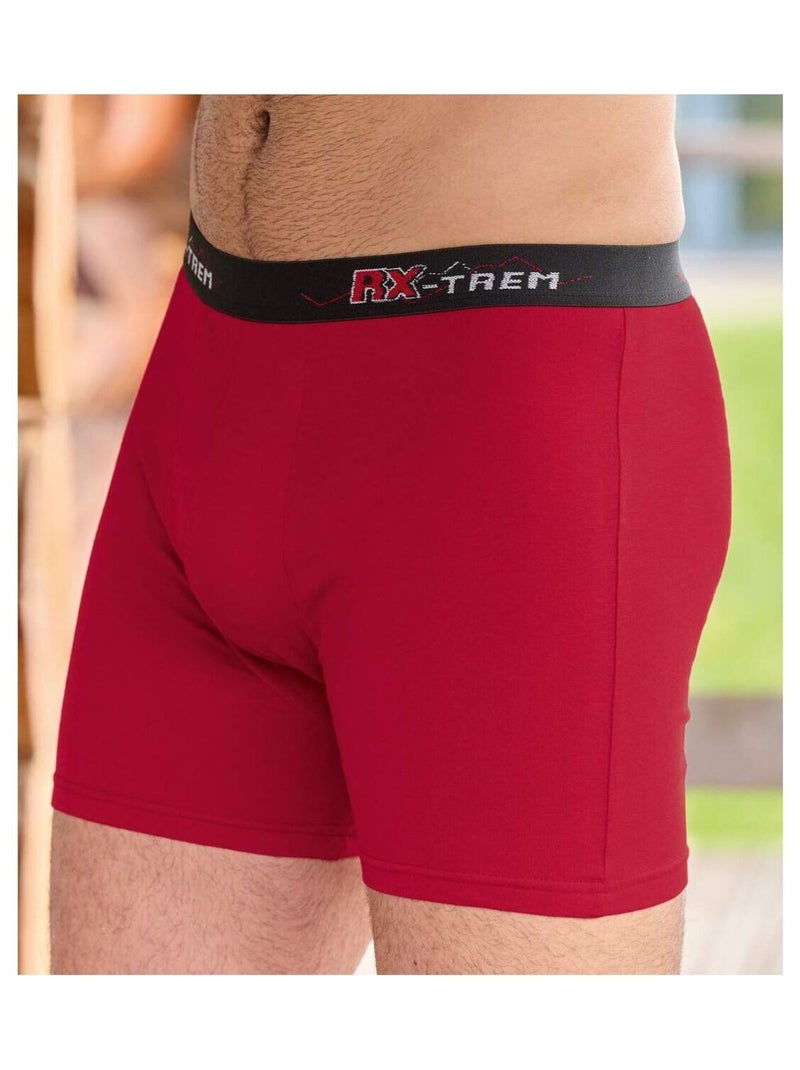 Set van 6 effen boxershorts met stretch  - ATLAS FOR MEN Bordeauxgrijs Zwart - Kiabi