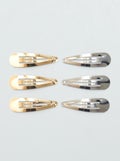 Set van 6 haarclipjes GRIJS - Kiabi