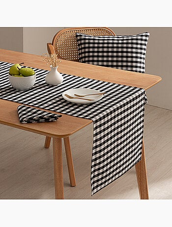 Set van 6 katoenen servetten met vichy-ruit - gamusi