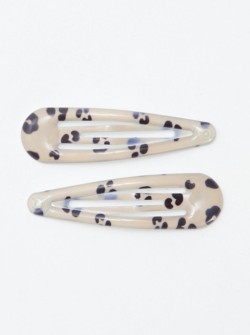 Set van 6 klikspeldjes Kaki - Kiabi