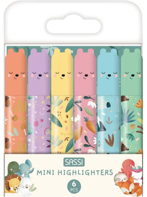 Set van 6 mini pastel markeerstiften | sassi junior - Kiabi