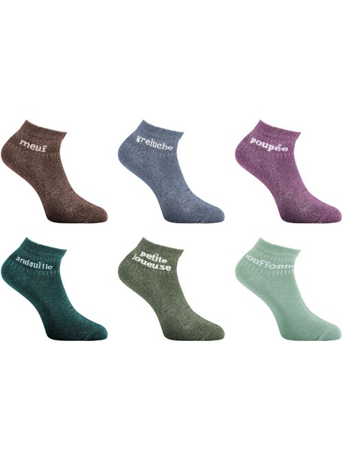 Set van 6 paar glitterkousen voor dames, tot halverwege de kuit. - Kiabi Set van 6 paar glitterkousen voor dames, tot halverwege de kuit. - Kiabi