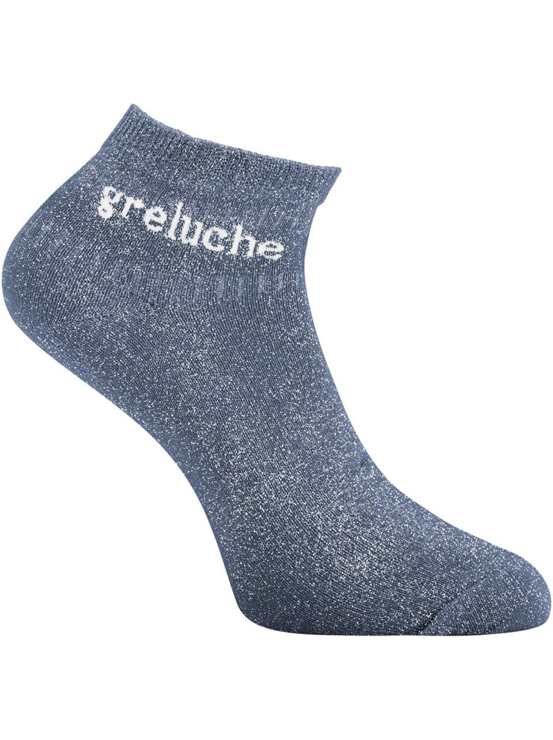 Set van 6 paar glitterkousen voor dames, tot halverwege de kuit. Paars - Kiabi