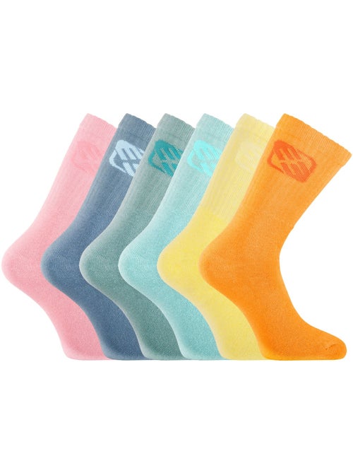 Set van 6 paar neonkleurige tennisschoenen voor heren - Kiabi