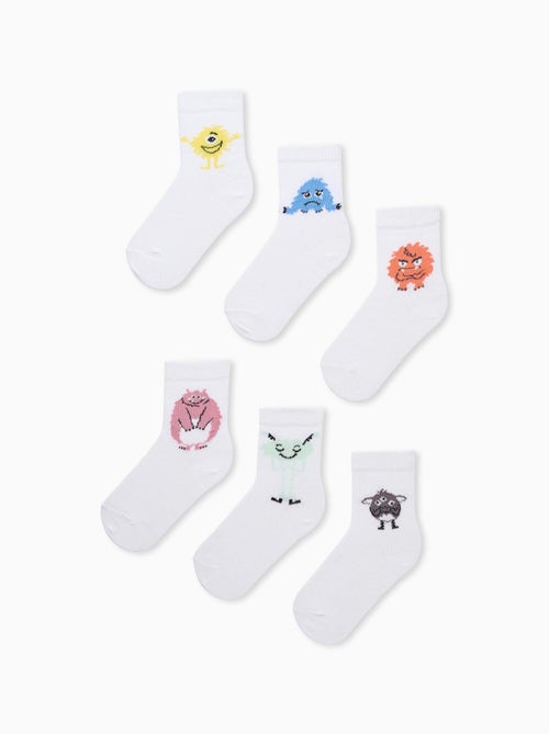Set van 6 paar sokken 'emoties' - Kiabi