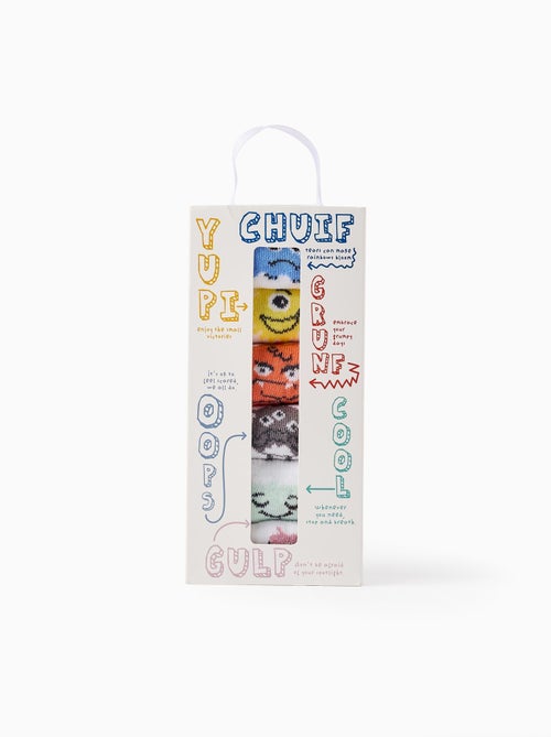 Set van 6 paar sokken 'emoties' - Kiabi