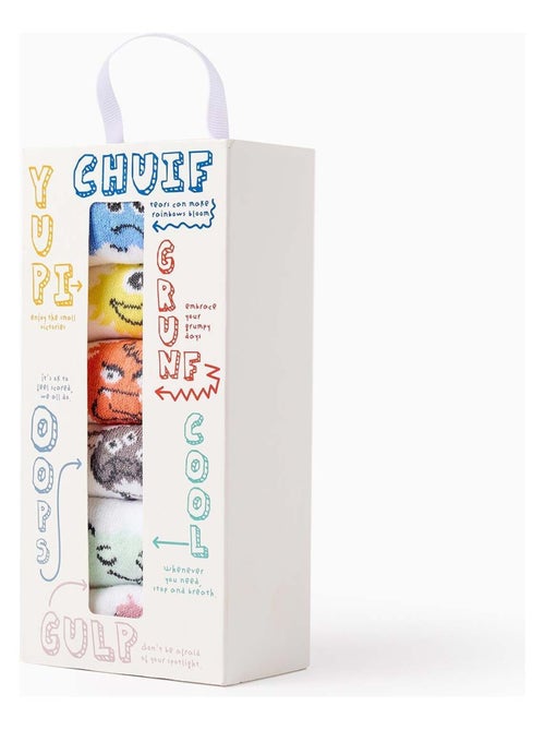 Set van 6 paar sokken 'emoties' - Kiabi