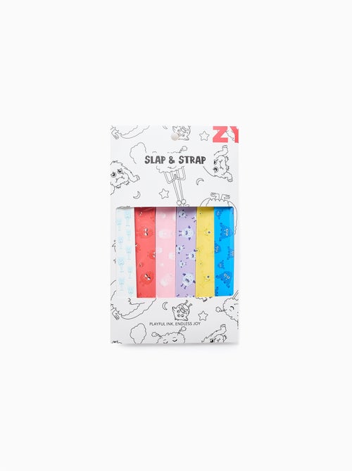 Set van 6 slap & strap armbanden 'emotie monsters' - Kiabi