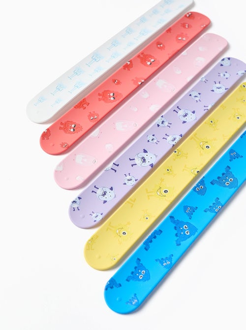 Set van 6 slap & strap armbanden 'emotie monsters' - Kiabi