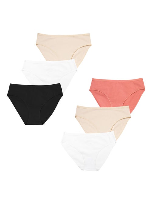 Set van 6 slipjes dames ecopack basic athena - Kiabi