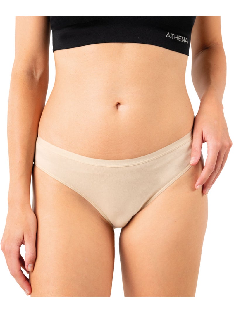 Set van 6 slipjes dames ecopack basic athena Zwart Beige Grijs - Kiabi