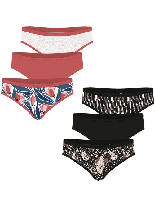 Set van 6 slipjes dames ecopack mode athena - Kiabi