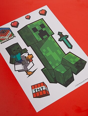 Set van 6 vellen eenvoudig verwijderbare muurstickers 'Minecraft' ROBA