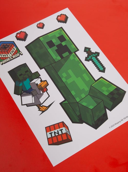 Set van 6 vellen eenvoudig verwijderbare muurstickers 'Minecraft' ROBA - Kiabi
