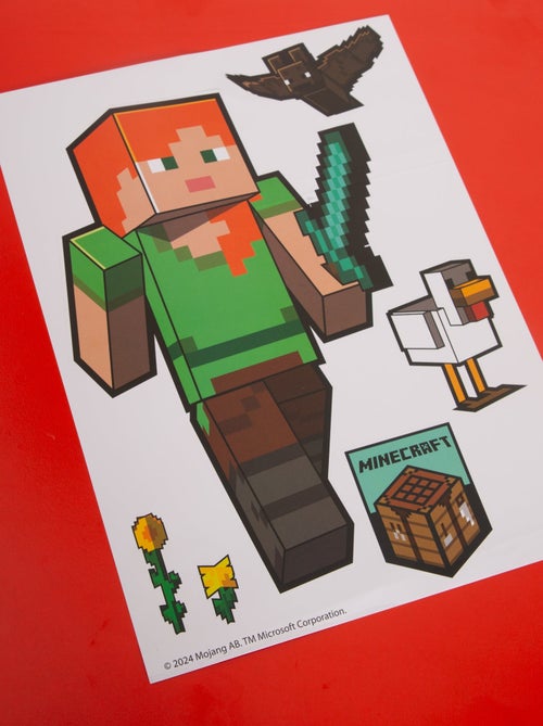 Set van 6 vellen eenvoudig verwijderbare muurstickers 'Minecraft' ROBA - Kiabi