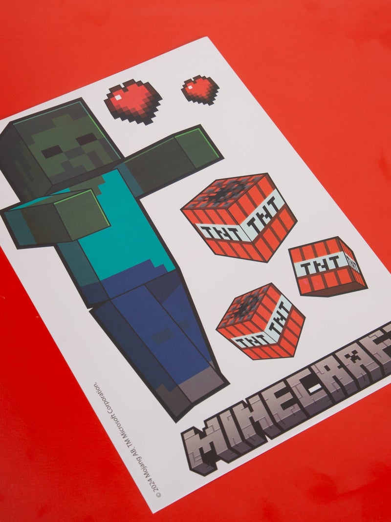 Set van 6 vellen eenvoudig verwijderbare muurstickers 'Minecraft' ROBA Multicolor - Kiabi