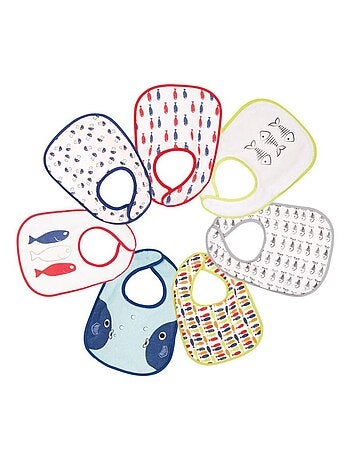 Set van 7 babyslabbetjes