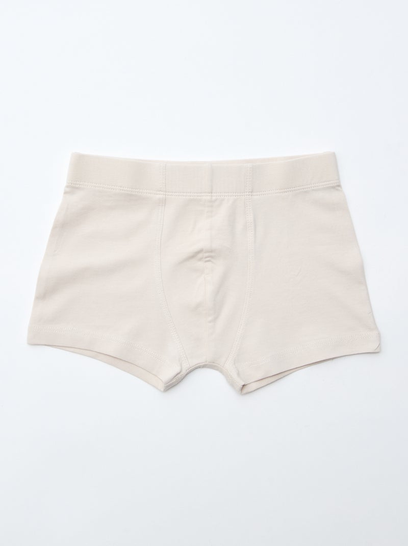 Set van 7 effen boxers voor heren Biege - Kiabi