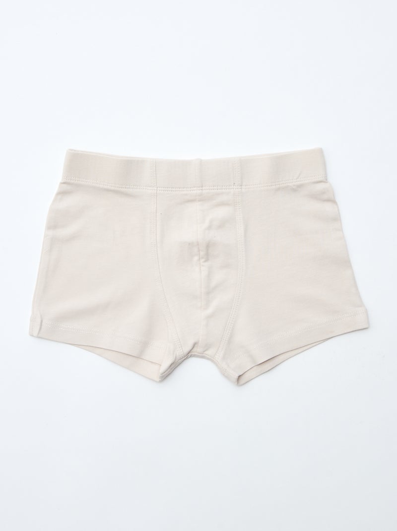 Set van 7 effen boxers voor heren Biege - Kiabi