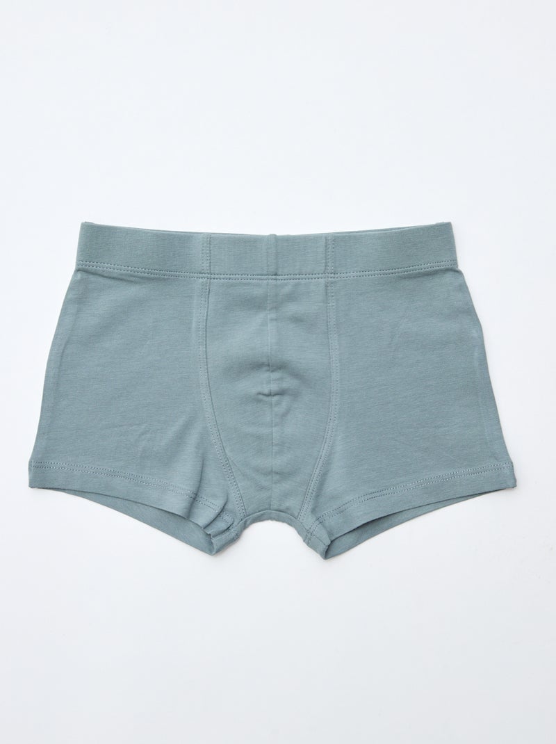 Set van 7 effen boxers voor heren Bruin - Kiabi