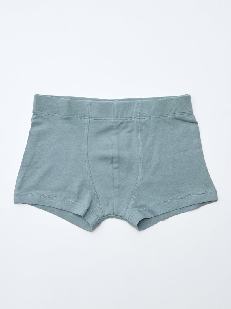 Set van 7 effen boxers voor heren Bruin - Kiabi