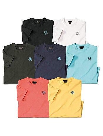 Set van 7 effen T-shirts Palm Coast - ATLAS FOR MEN