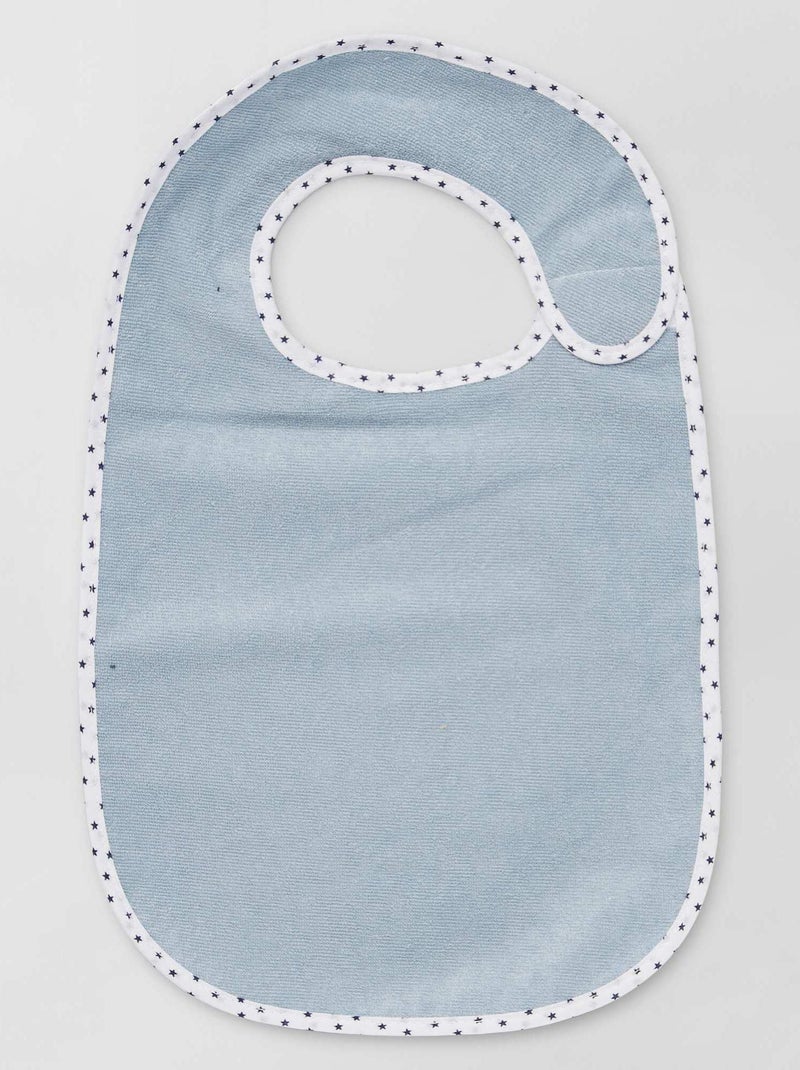 Set van 7 gevoerde slabbetjes van badstof BLAUW - Kiabi