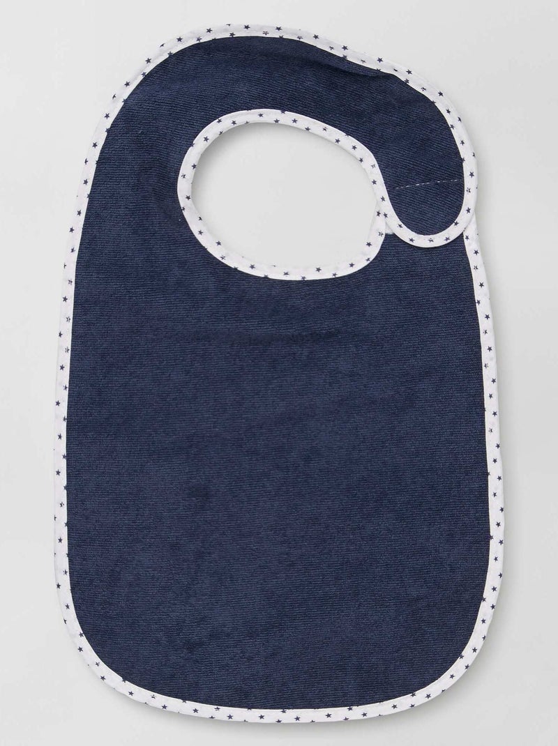 Set van 7 gevoerde slabbetjes van badstof BLAUW - Kiabi