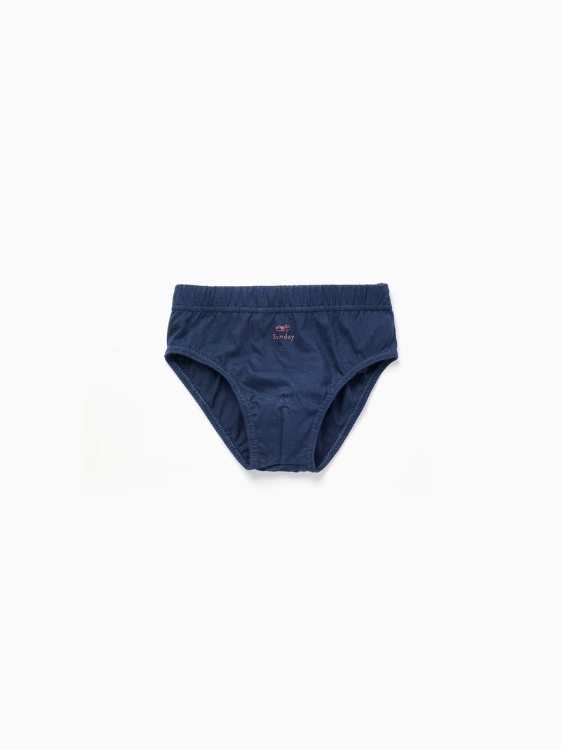 Set van 7 katoenen slips 'dagen van de week' Blauwgrijs - Kiabi