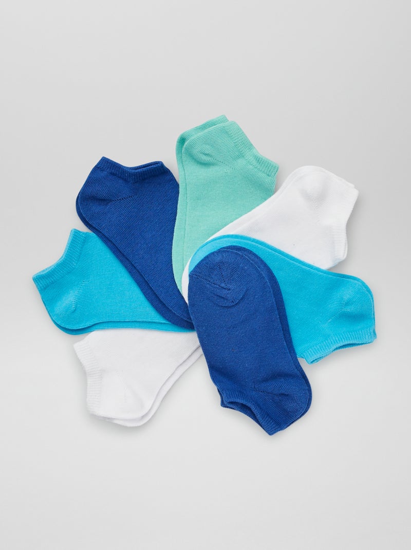 Set van 7 paar lage sokken BLAUW - Kiabi
