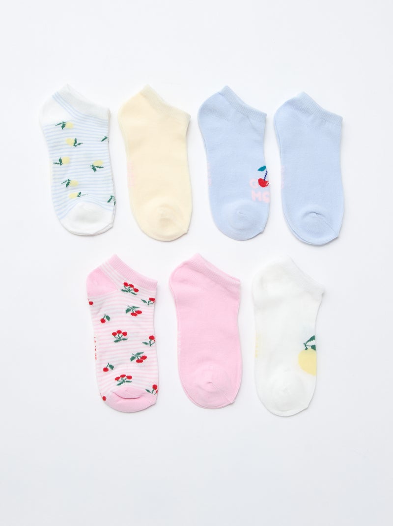 Set van 7 paar onzichtbare sokken Blauw - Kiabi