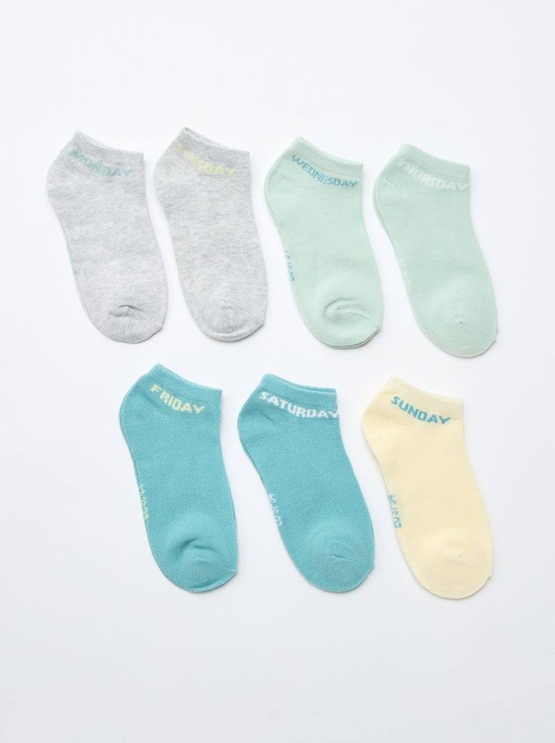 Set van 7 paar onzichtbare sokken Blauw - Kiabi