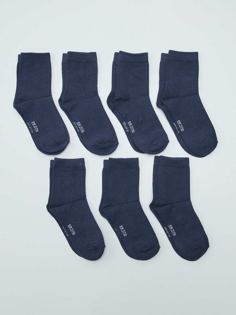 Set van 7 paar sokken marineblauw - Kiabi