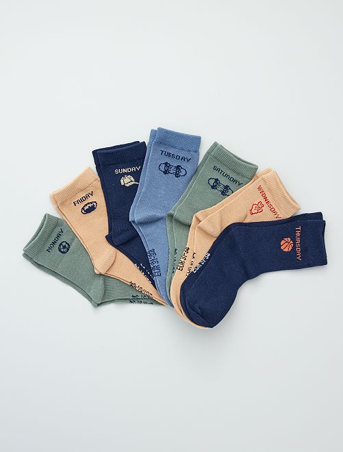 Set van 7 paar sokken met de dagen van de week - Kiabi