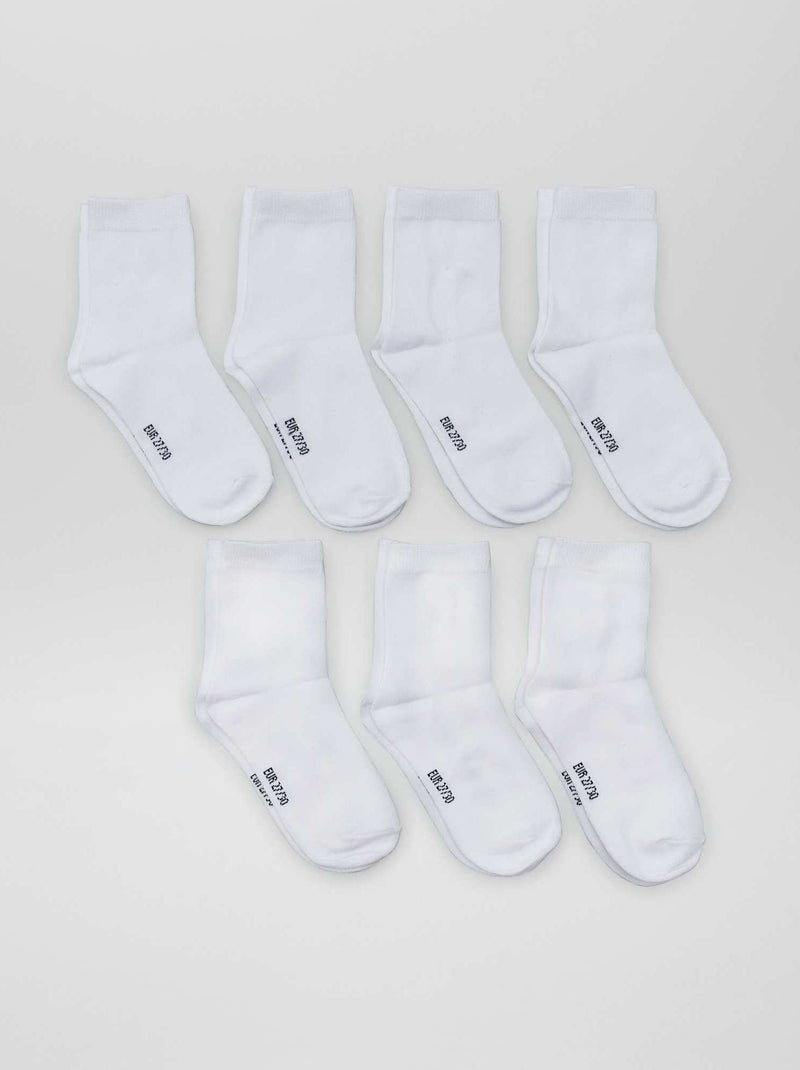 Set van 7 paar sokken wit - Kiabi