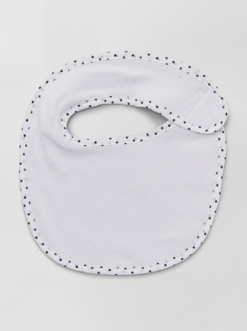 Set van 7 slabbetjes van badstof met klittenband BLAUW - Kiabi