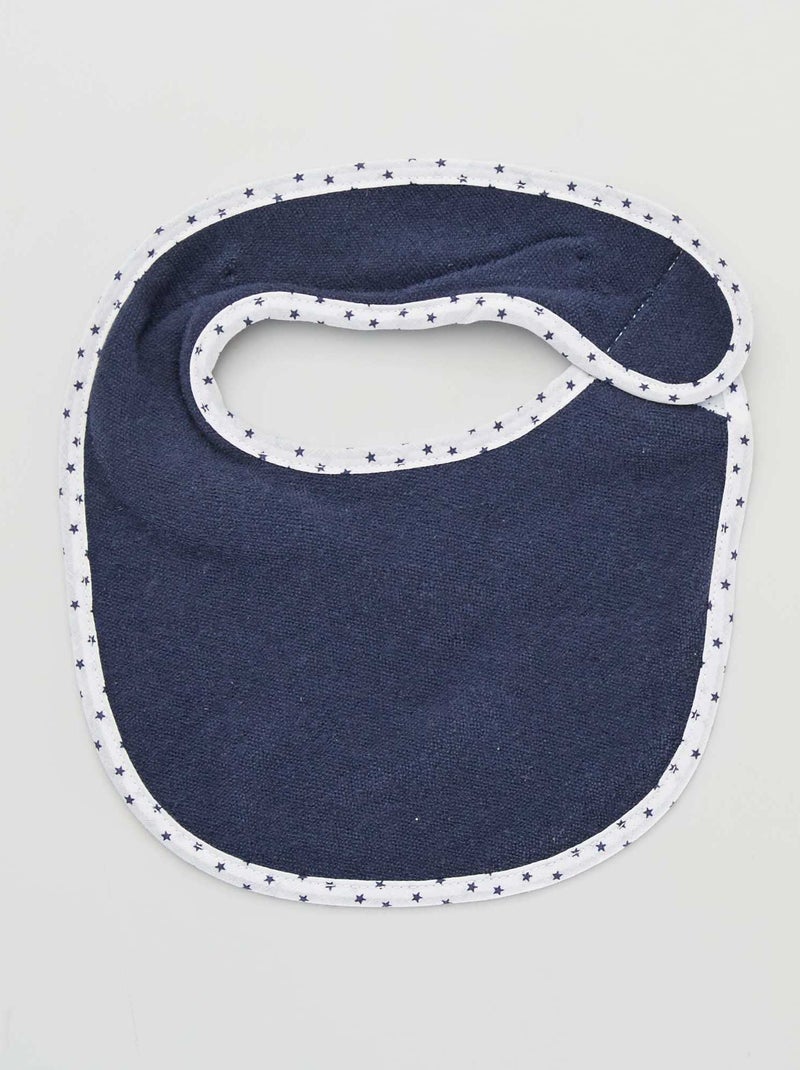 Set van 7 slabbetjes van badstof met klittenband BLAUW - Kiabi