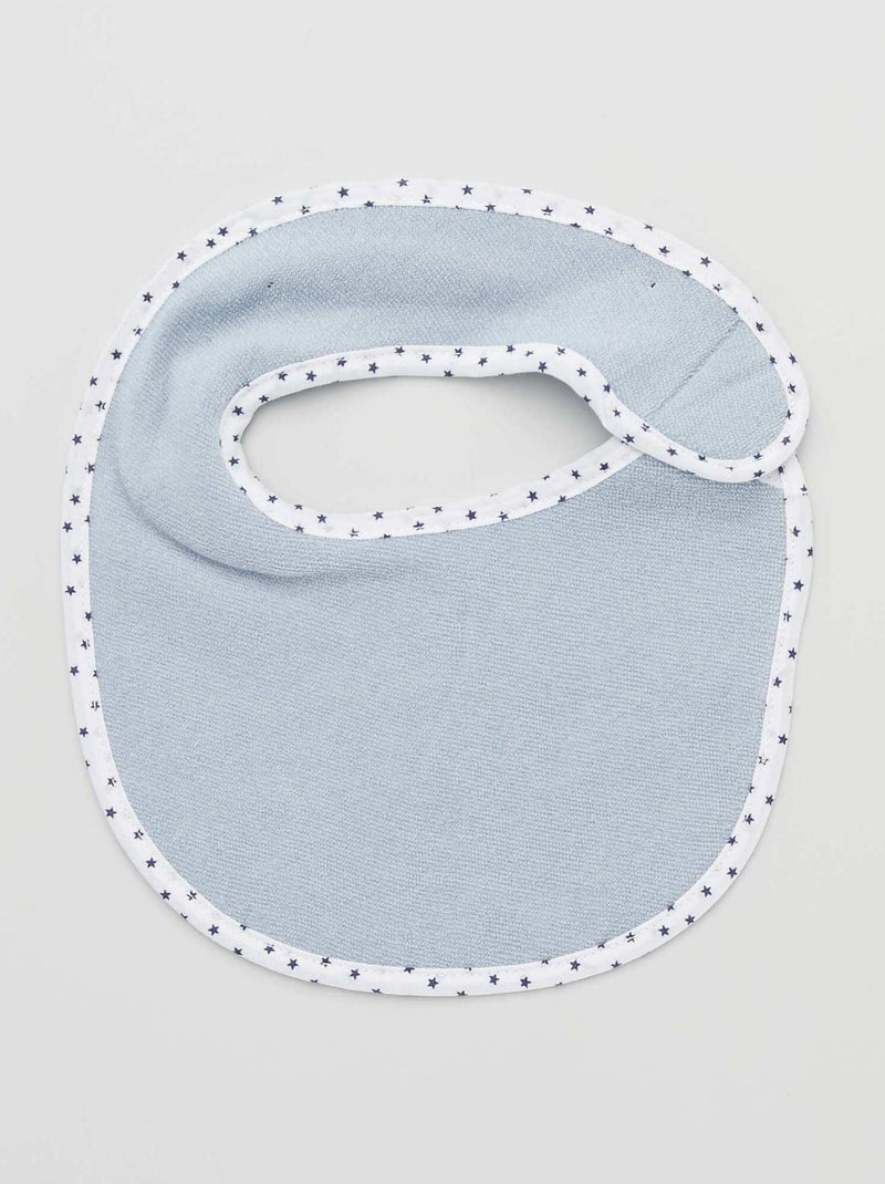 Set van 7 slabbetjes van badstof met klittenband BLAUW - Kiabi
