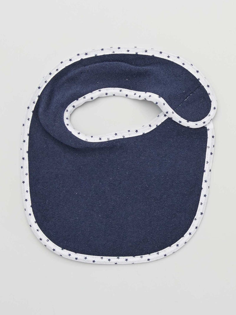 Set van 7 slabbetjes van badstof met klittenband BLAUW - Kiabi
