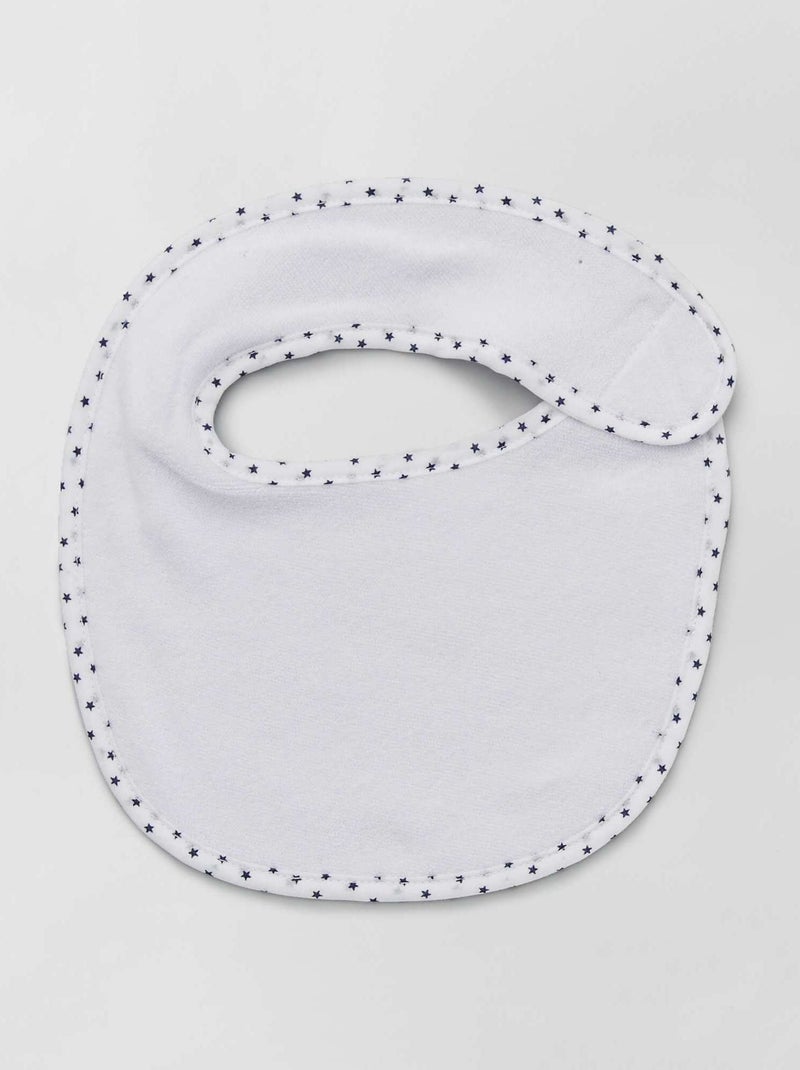 Set van 7 slabbetjes van badstof met klittenband BLAUW - Kiabi