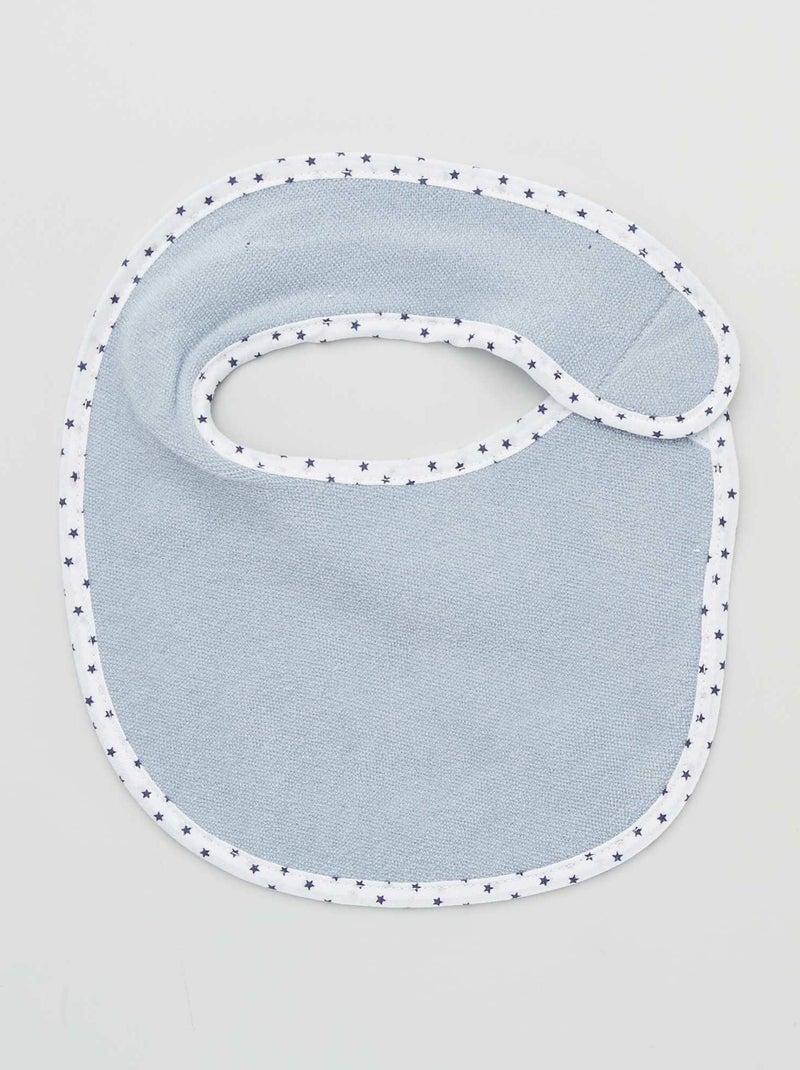 Set van 7 slabbetjes van badstof met klittenband BLAUW - Kiabi