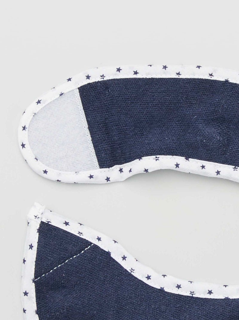 Set van 7 slabbetjes van badstof met klittenband BLAUW - Kiabi