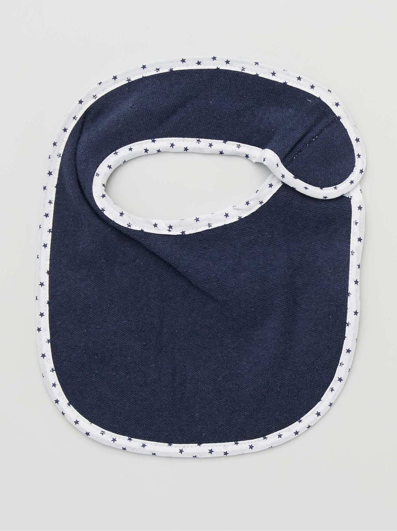 Set van 7 slabbetjes van badstof met klittenband BLAUW - Kiabi